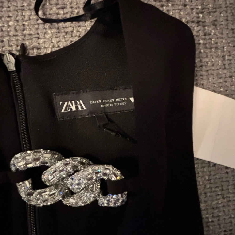 Brand New Bejeweled Black Stretch Midi Dress – XS with tag on ! - Picture 4 of 13